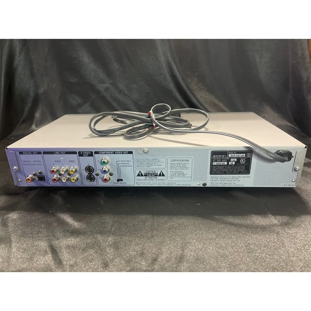 Sony DVP-NS715P CD DVD Player Silver Progressive Scan Dolby‎ Digital DTS WORKS
